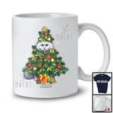 Personalized Custom Name Turkish Angora Cat Christmas Tree Cosplay; Joyful Family; Snowing T-Shirt