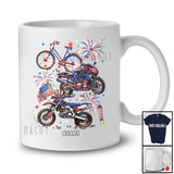 Personalized Custom Name Two Wheeler American Flag; Humorous 4th Of July Patriotic Biker T-Shirt