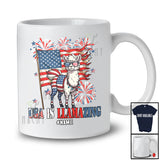 Personalized Custom Name USA Is Llamazing; Humorous 4th Of July Llama US Flag Patriotic T-Shirt