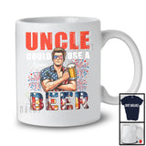 Personalized Custom Name Uncle Could Use A Beer, Happy 4th Of July Drinking, Patriotic Family T-Shirt
