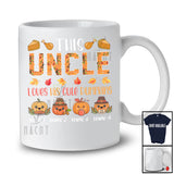 Personalized Custom Name Uncle Loves His Cute Pumpkins; Lovely Thanksgiving Fall Leaf Family T-Shirt