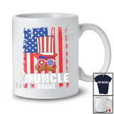 Personalized Custom Name Uncle; Amazing Father's Day 4th Of July Mustache; US Flag Patriotic T-Shirt