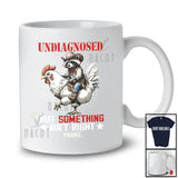 Personalized Custom Name Undiagnosed Something Ain't Right; Joyful Raccoon Riding Chicken T-Shirt