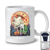 Personalized Custom Name Unicorn Ghost With Pumpkin Candy; Scary Halloween Moon Unicorn T-Shirt