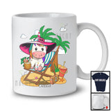 Personalized Custom Name Unicorn On Beach, Lovely Summer Vacation Palm Tree, Family T-Shirt