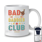 Personalized Custom Name Vintage Bad Ass Daddies Club; Proud Father's Day Rock Hand Sign T-Shirt