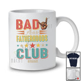 Personalized Custom Name Vintage Bad Ass Fatherhoods Club; Proud Father's Day Rock Hand Sign T-Shirt