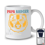 Personalized Custom Name Vintage Badger Papa, Amazing Father's Day Badger Sunglasses T-Shirt