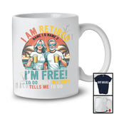 Personalized Custom Name Vintage I Am Retired, Happy Father's Day Husband Wife Drinking, Couple T-Shirt