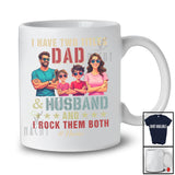 Personalized Custom Name Vintage I Have Two Titles Dad Husband; Joyful Father's Day Family T-Shirt