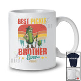 Personalized Custom Name Vintage Retro Best Pickle Brother Ever; Happy Father's Day Mustache T-Shirt