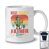 Personalized Custom Name Vintage Retro Best Pickle Father Ever; Happy Father's Day Mustache T-Shirt
