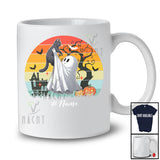 Personalized Custom Name Vintage Retro Boo Hugging Black Cat; Lovely Halloween Animal Lover T-Shirt