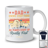 Personalized Custom Name Vintage Retro Dad Knows Everything; Happy Father's Day Family T-Shirt