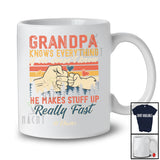 Personalized Custom Name Vintage Retro Grandpa Knows Everything; Happy Father's Day Family T-Shirt
