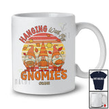 Personalized Custom Name Vintage Retro Hanging With My Gnomies; Joyful Thanksgiving 3 Gnomes T-Shirt