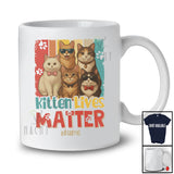 Personalized Custom Name Vintage Retro Kitten Lives Matter; Lovely Cats Paws Sunglasses Owner T-Shirt