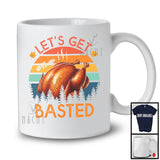 Personalized Custom Name Vintage Retro Let's Get Basted; Joyful Thanksgiving Dinner Roast Turkey T-Shirt