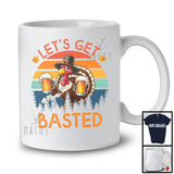 Personalized Custom Name Vintage Retro Let's Get Basted; Joyful Thanksgiving Drinking Beer Turkey T-Shirt