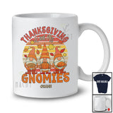 Personalized Custom Name Vintage Retro Thanksgiving With My Gnomies; Joyful Fall Three Gnomes T-Shirt