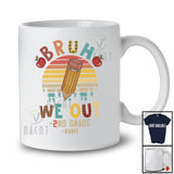 Personalized Custom Name Vintage Retro We Out 2nd Grade; Joyful Last Day Of School Plaid Teacher T-Shirt