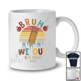 Personalized Custom Name Vintage Retro We Out 5th Grade; Joyful Last Day Of School Plaid Teacher T-Shirt