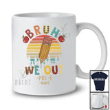 Personalized Custom Name Vintage Retro We Out Pre-K; Joyful Last Day Of School Plaid Teacher T-Shirt