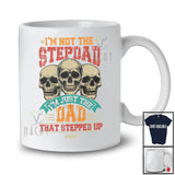 Personalized Custom Name Vintage Step Dad I'm Dad Stepped Up; Proud Father's Day Vintage 3 Skulls T-Shirt