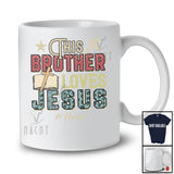 Personalized Custom Name This Brother Loves Jesus; Proud Father's Day Cross; Vintage T-Shirt