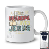 Personalized Custom Name This Grandpa Loves Jesus; Proud Father's Day Cross; Vintage T-Shirt