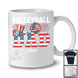 Personalized Custom Name Volleyball Dad, Proud 4th Of July USA Flag Sport, Patriotic Family T-Shirt