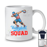 Personalized Custom Name Volleyball Squad; Amazing 4th Of July Dabbing Sport Player; Patriotic T-Shirt