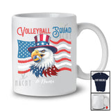Personalized Custom Name Volleyball Squad; Joyful 4th Of July Eagle Volleyball Player; Patriotic T-Shirt