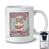 Personalized Custom Name Warning Beer Levels; Lovely Bear Drinking; Girls Women Drunker T-Shirt