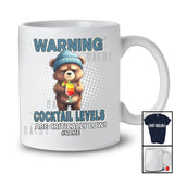 Personalized Custom Name Warning Cocktail Levels; Lovely Bear Drinking; Boys Men Drunker T-Shirt