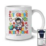 Personalized Custom Name Watch Out 1st Grade; Joyful Back To School Astronaut Students Group T-Shirt