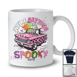 Personalized Custom Name We're Getting Spooky; Scary Halloween Zombie Mummy Cat On Car T-Shirt