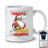 Personalized Custom Name Weather Frightful Bourbon is Delightful; Merry Christmas Santa Drinking Drunker T-Shirt