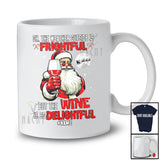 Personalized Custom Name Weather Frightful Wine is Delightful; Merry Christmas Santa Drinking Drunker T-Shirt