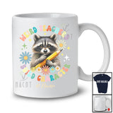 Personalized Custom Name Weird Teachers Build Character; Joyful Back To School Raccoon Groovy T-Shirt