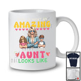 Personalized Custom Name What An Amazing Aunt Looks Like, Lovely Mother's Day 1 Boy 1 Girl Family T-Shirt
