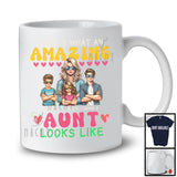 Personalized Custom Name What An Amazing Aunt Looks Like, Lovely Mother's Day 2 Boys 1 Girl Family T-Shirt