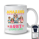 Personalized Custom Name What An Amazing Aunt Looks Like, Lovely Mother's Day 2 Boys 2 Girls Family T-Shirt
