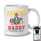 Personalized Custom Name What An Amazing Daddy Looks Like, Cool Father's Day 1 Son 1 Daughter Family T-Shirt