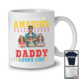 Personalized Custom Name What An Amazing Daddy Looks Like, Cool Father's Day 1 Son 2 Daughter Family T-Shirt