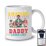 Personalized Custom Name What An Amazing Daddy Looks Like, Cool Father's Day 2 Son 2 Daughter Family T-Shirt