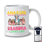 Personalized Custom Name What An Amazing Grandma Looks Like, Lovely Mother's Day 1 Boy 3 Girls Family T-Shirt