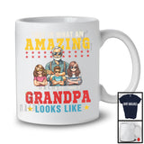 Personalized Custom Name What An Amazing Grandpa Looks Like, Cool Father's Day 1 Boy 2 Girls Family T-Shirt