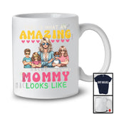 Personalized Custom Name What An Amazing Mommy Looks Like, Lovely Mother's Day 2 Son 2 Daughter Family T-Shirt