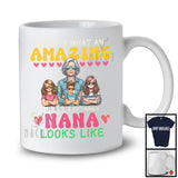 Personalized Custom Name What An Amazing Nana Looks Like, Lovely Mother's Day 1 Boy 2 Girls Family T-Shirt